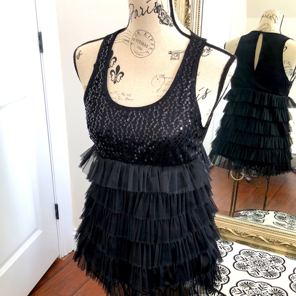 SzM ruffled tiered racer back tank